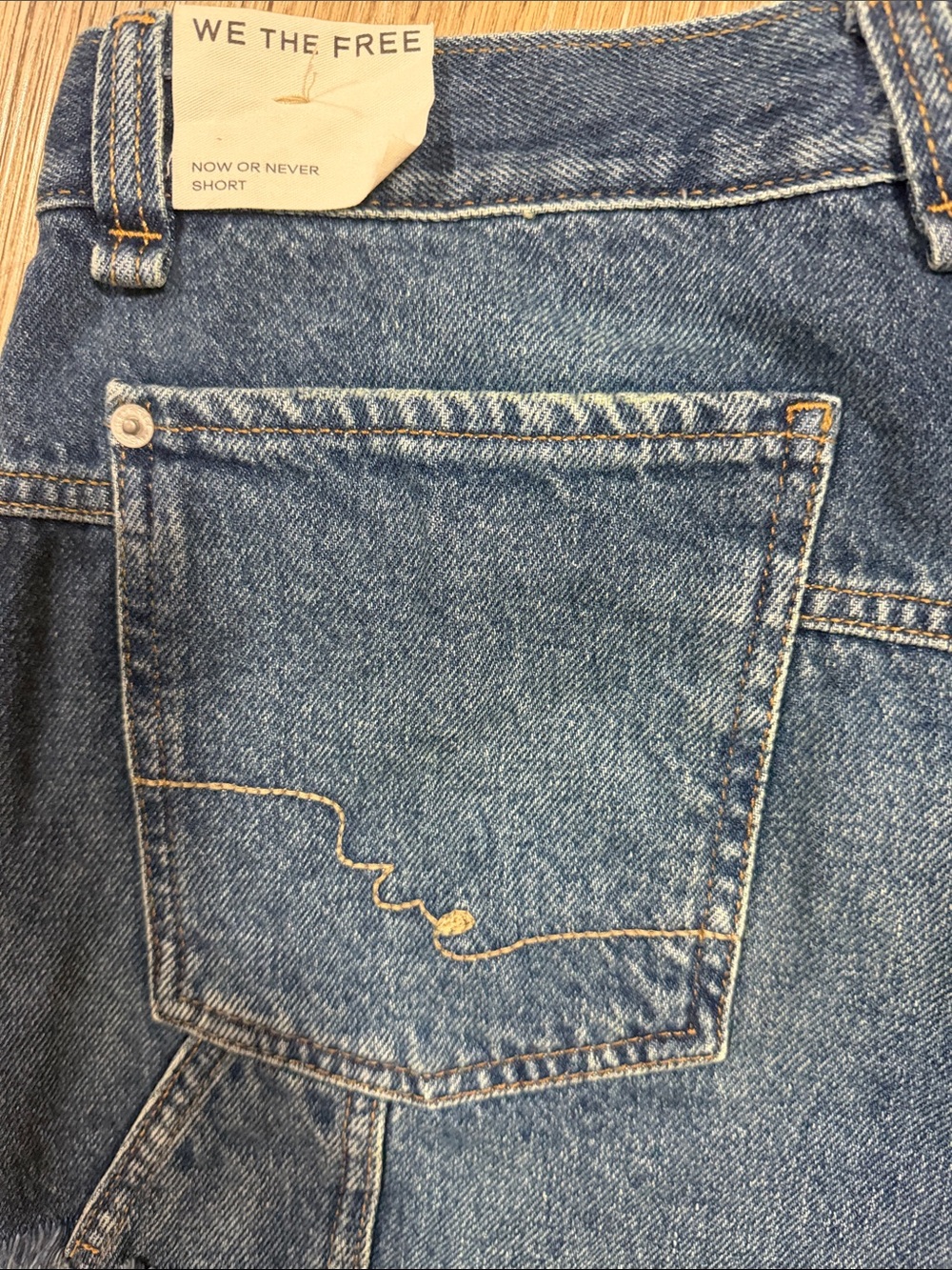 Free People Dark Blue Distressed Denim Shorts size 29 - Picture 5 of 6